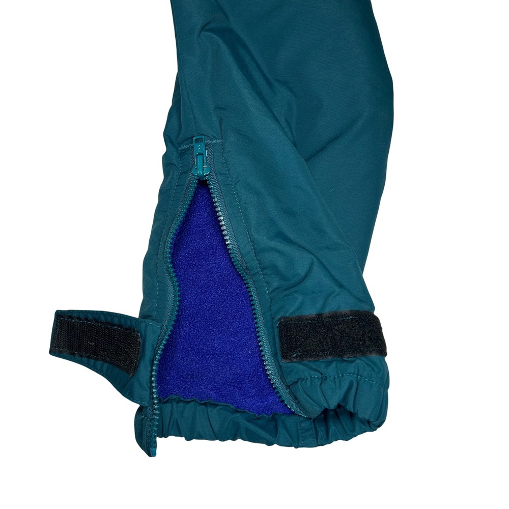 LL Bean Kids Teal Green Fleece Lined Snow Pants Vintage Made in USA XS U317 - Picture 4 of 9